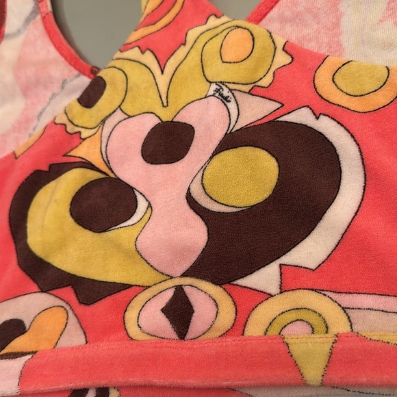 EMILIO PUCCI Vintage terrycloth cotton racer back cropped top in size 6 w/ tag - Picture 10 of 11